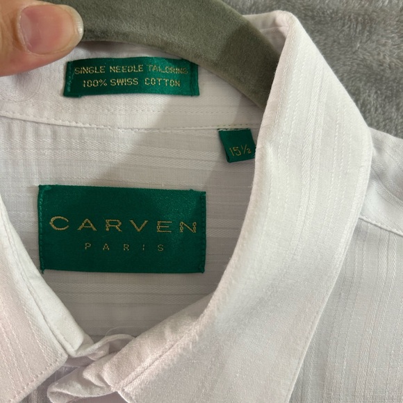 Carven EUC Paris Swiss cotton button down white shirt - Picture 3 of 10